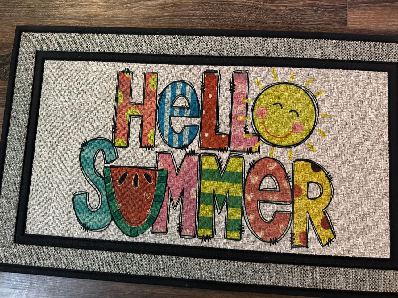 Hello Summer - 18”x30” Rubber Backing Indoor/Outdoor Rug