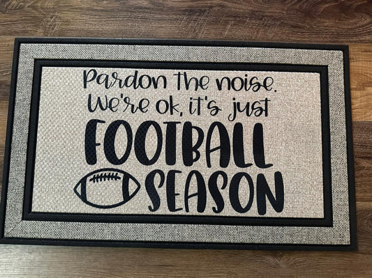 Pardon the Noise - Football Season! - 18”x30” Rubber Backing Indoor/Outdoor Rug