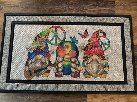 Hippy Gnomes - 18”x30” Rubber Backing Indoor/Outdoor Rug