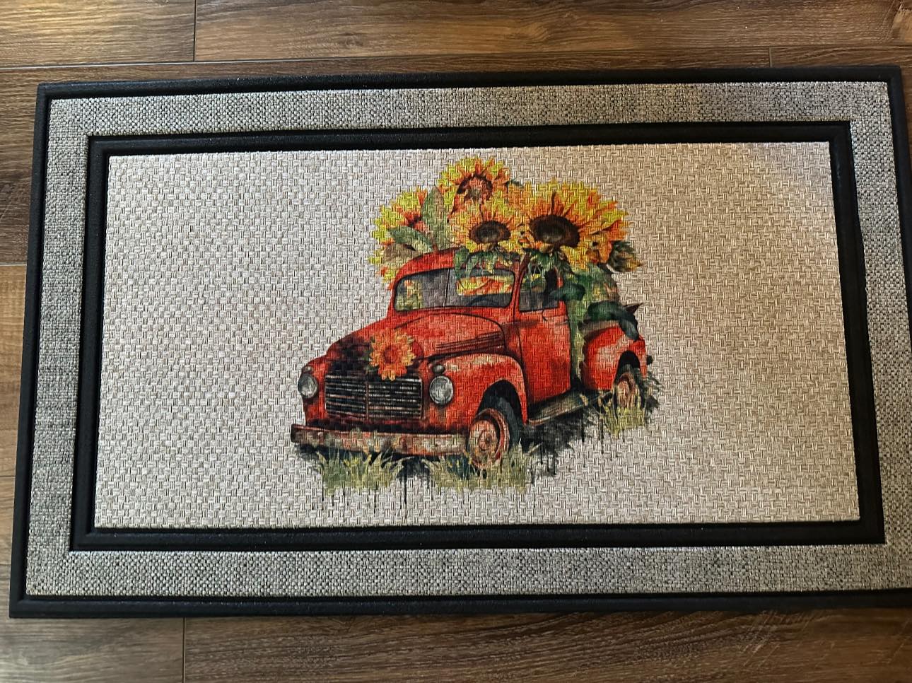 Sunflower Truck - 18”x30” Rubber Backing Indoor/Outdoor Rug