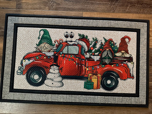 Christmas Gnomes & Red Truck