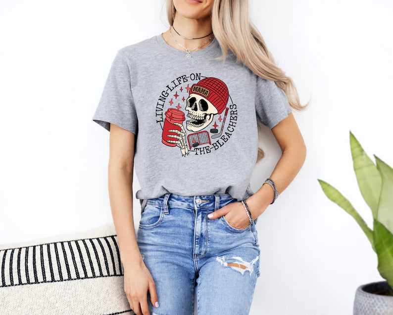 Living Life on the Bleachers - Hockey Edition - Customizable Tshirt Option