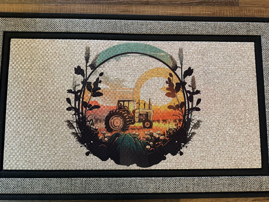 Golden Tractor Sunset