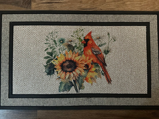 Cardinal & Sunflowers